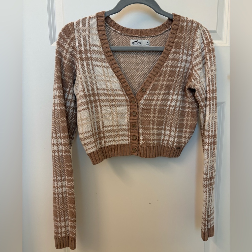 Plaid cropped sweater